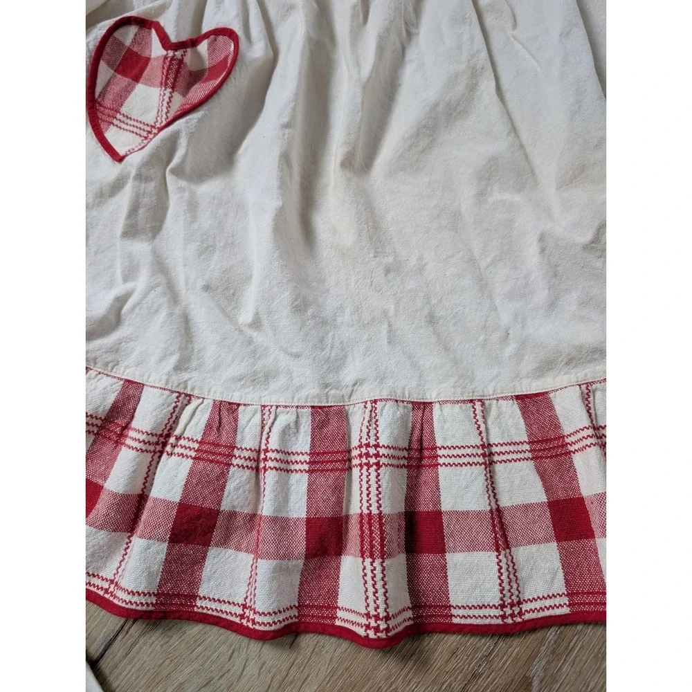 Vintage Valentine's Half Waist Kitchen Hostess Apron with Red Heart